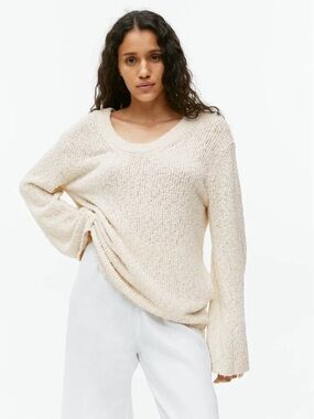 Arket NWT Cream Scoop Neck Knit Sweater Women’s XS #chic #cbk #classic